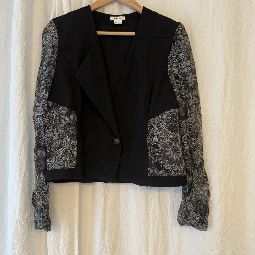 Helmut Lang Designer Silk Lightweight Blazer Size 6 Chiffon Luxury Chic - Picture 12 of 12